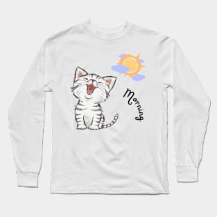 cat tama cute black cat love Long Sleeve T-Shirt